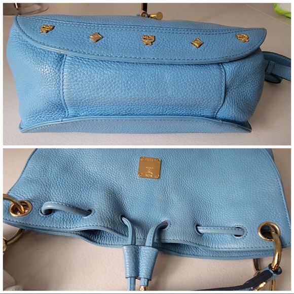 MCM Blue Bucket Leather Bag - Picture 6 of 10